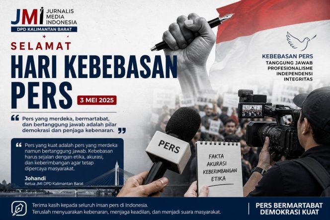
 JMI Kalbar Tegaskan Komitmen Pers Bermartabat di Hari Kebebasan Pers