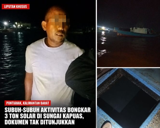 
 Kapal Diduga Tanpa Identitas dan Bongkar Muat Minyak di Sungai Kapuas Disorot