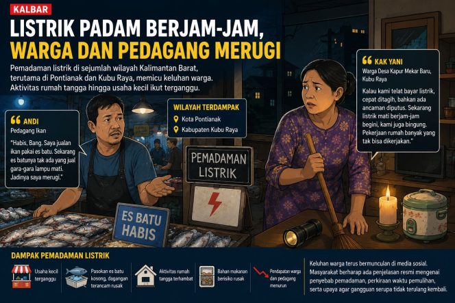 
 Listrik Padam, Warga dan Pedagang di Kalbar Mengeluh: Aktivitas Lumpuh, Usaha Ikut Terdampak