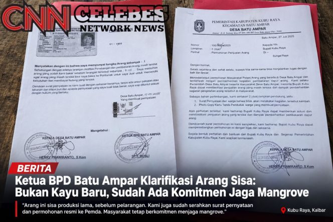 
 Ketua BPD Batu Ampar Klarifikasi Arang Sisa: Disebut Bukan Hasil Penebangan Baru